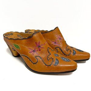 *RARE* Corkys Elite Leather Flame Mules